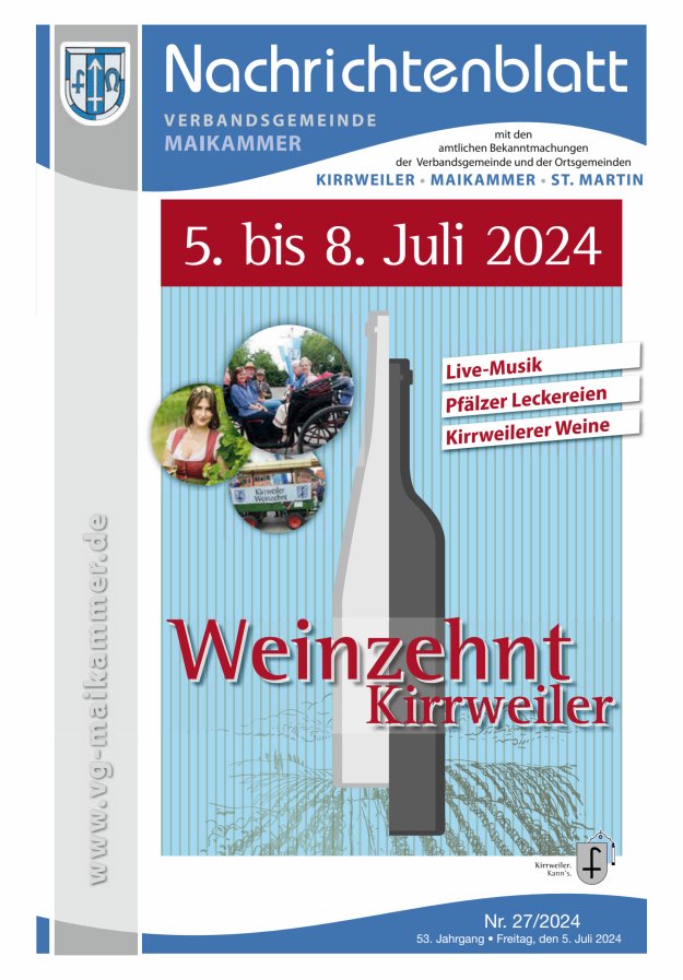 Nachrichtenblatt VG Maikammer Titelblatt 27/2024