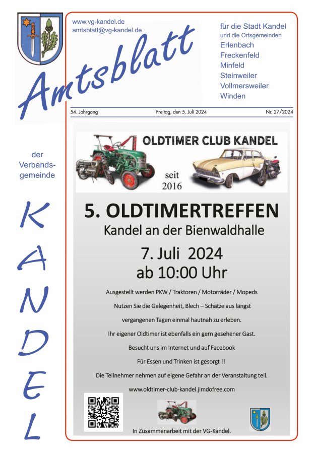Amtsblatt VG Kandel Titelblatt 27/2024