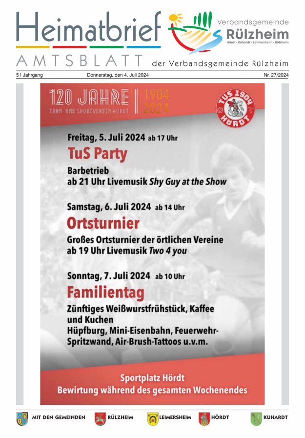 Heimatbrief VG Rülzheim Titelblatt 27/2024