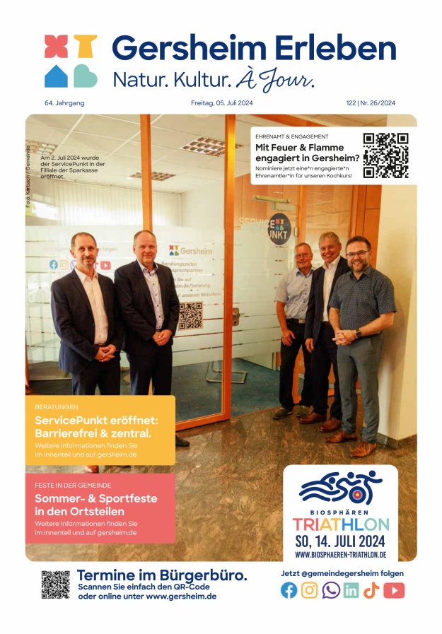 Bekanntmachungsblatt der Gemeinde Gersheim Titelblatt 27/2024