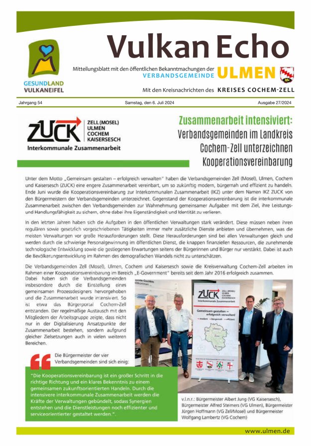 Vulkan Echo VG Ulmen Titelblatt 27/2024