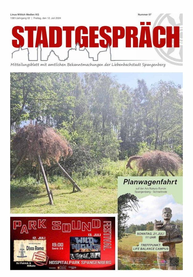 Stadtgespräch Spangenberg Titelblatt 07/2024