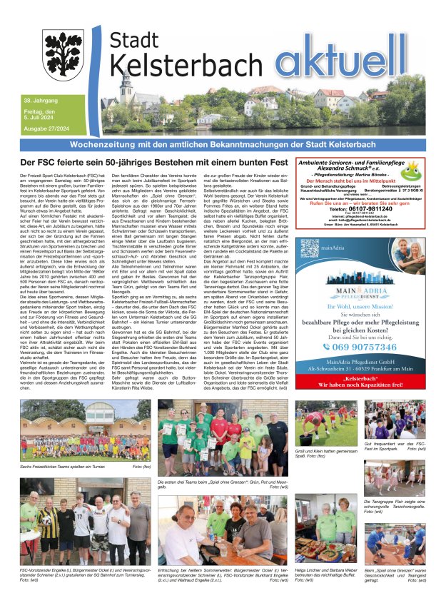 Kelsterbach aktuell Titelblatt 27/2024