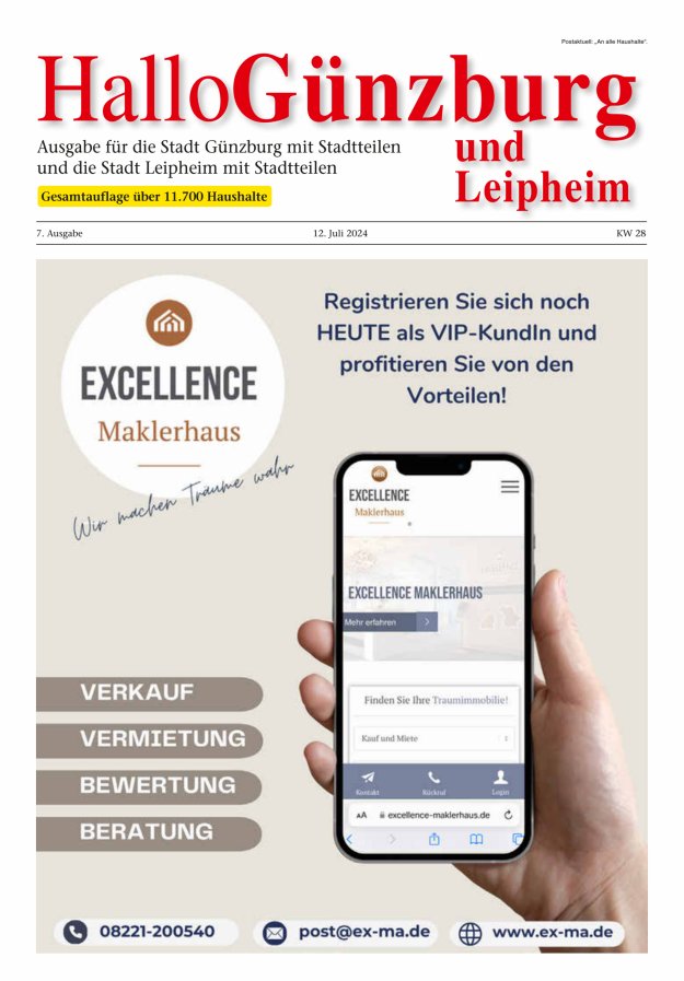 Informationen für die Bürger der Stadt Günzburg und ihrer Stadtteile Titelblatt 07/2024