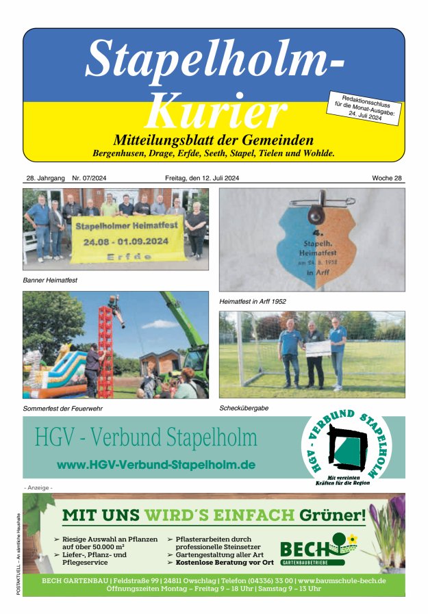 Stapelholm-Kurier Titelblatt 07/2024