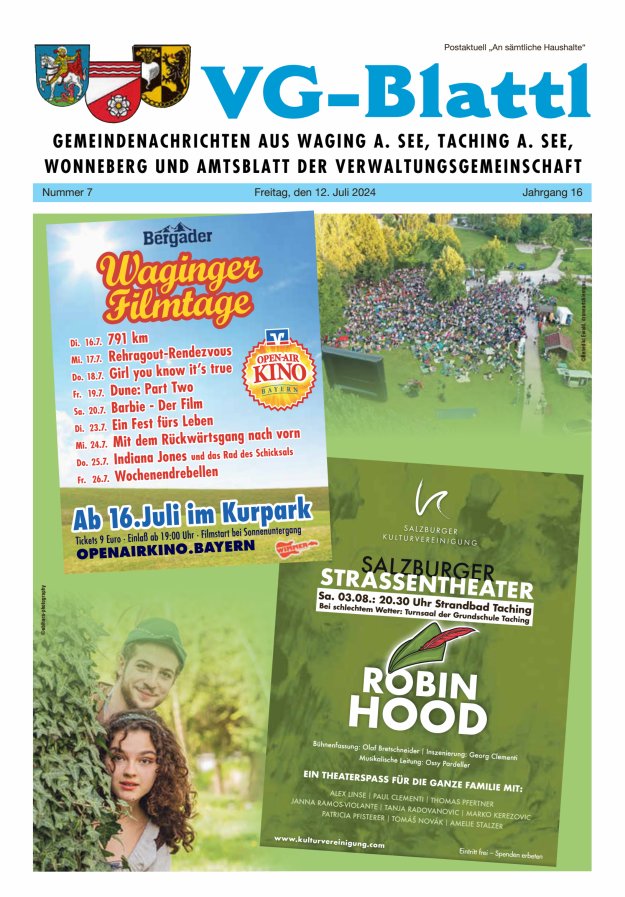 Gemeinde-Zeitung Waging a See Titelblatt 07/2024