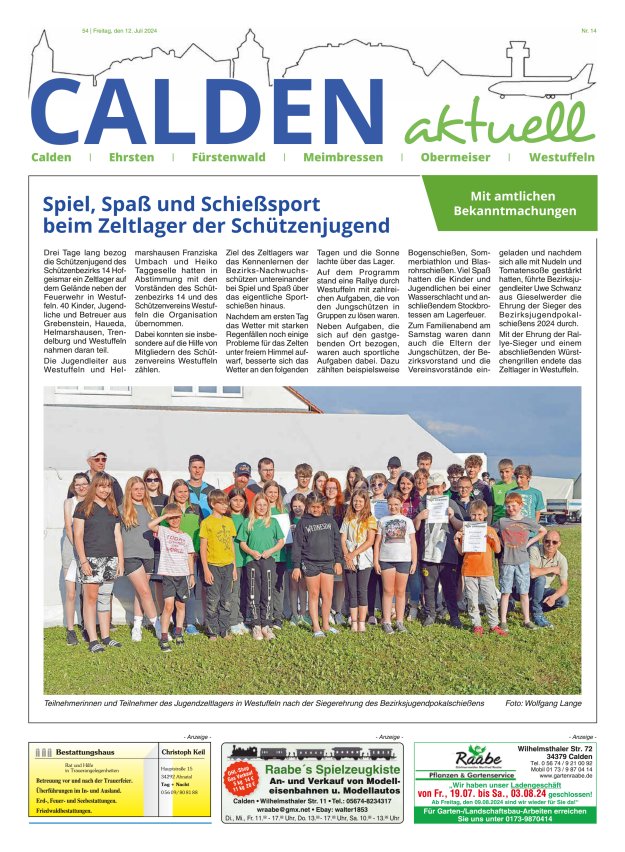 Calden aktuell Titelblatt 14/2024