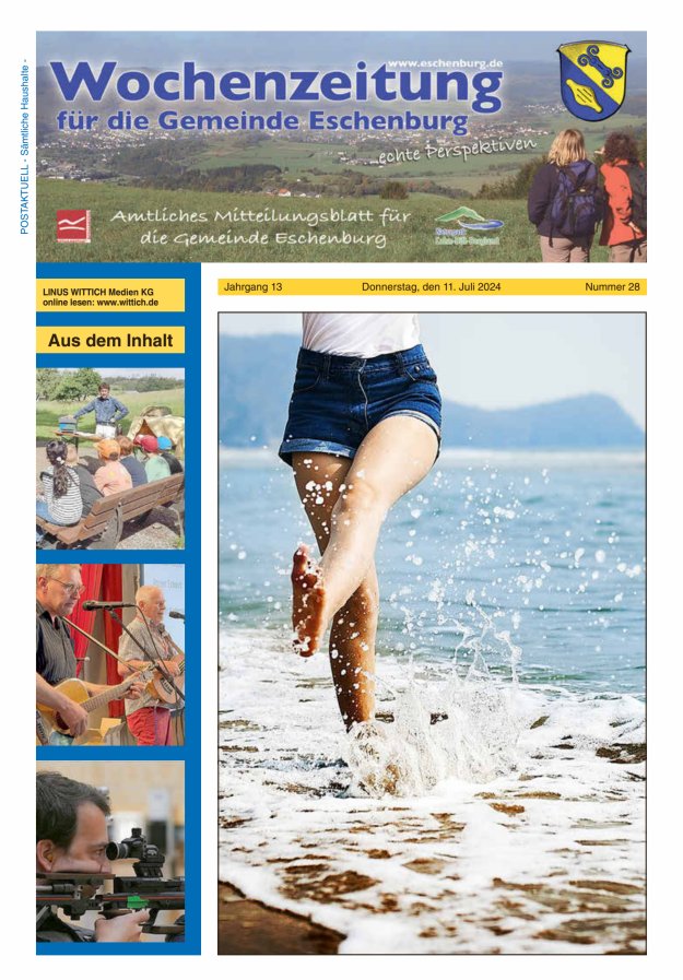 Wochenzeitung für die Gemeinde Eschenburg Titelblatt 28/2024