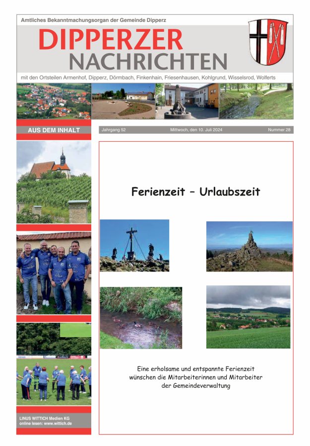 Dipperzer Nachrichten Titelblatt 28/2024