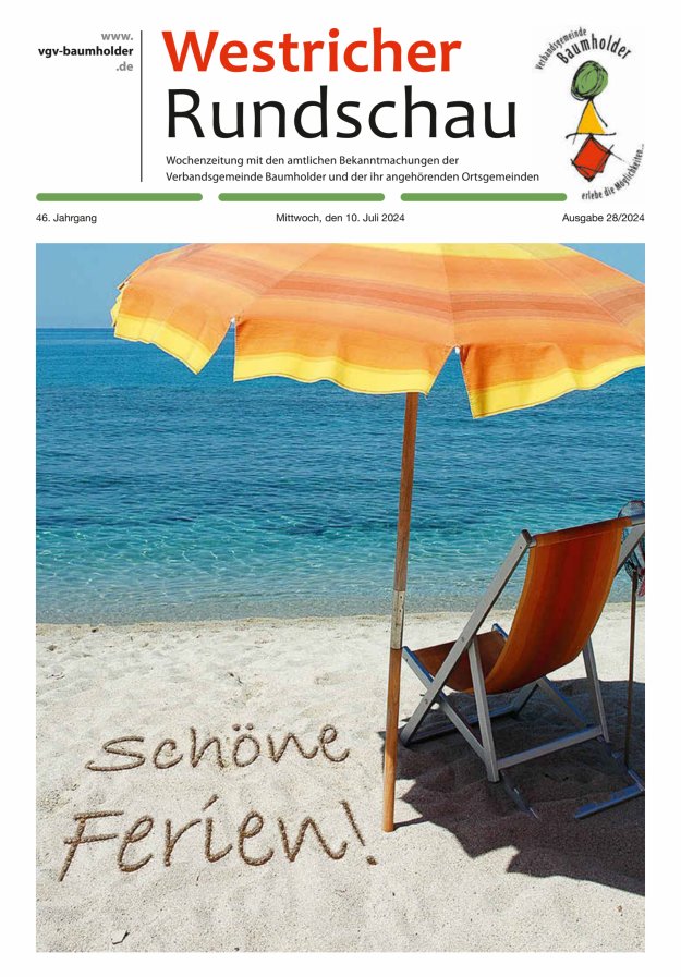 Westricher Rundschau VG Baumholder Titelblatt 28/2024