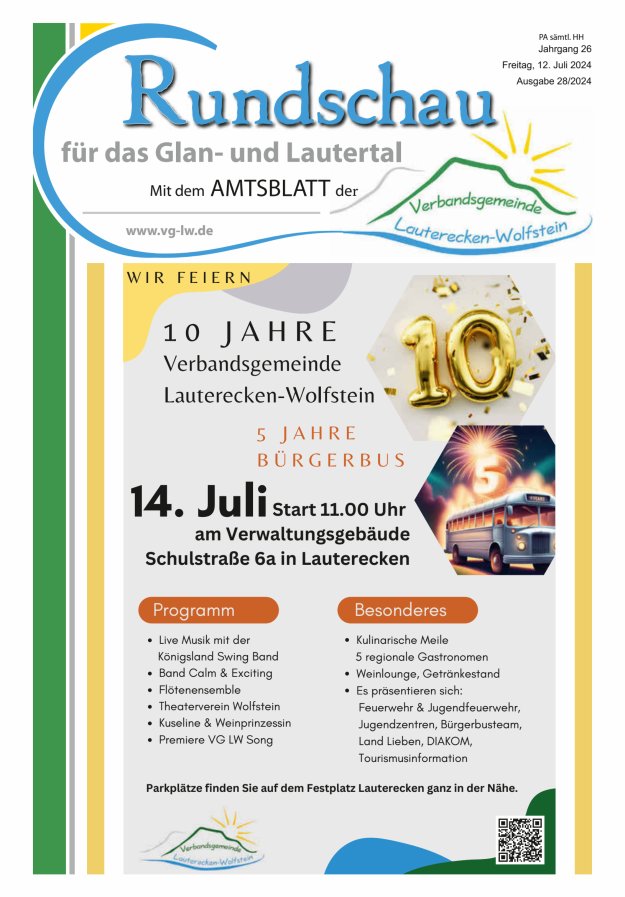Rundschau für das Glan- und Lautertal Titelblatt 28/2024