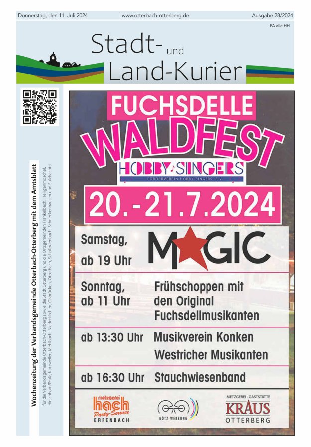 Stadt- und Land-Kurier Otterbach-Otterberg Titelblatt 28/2024