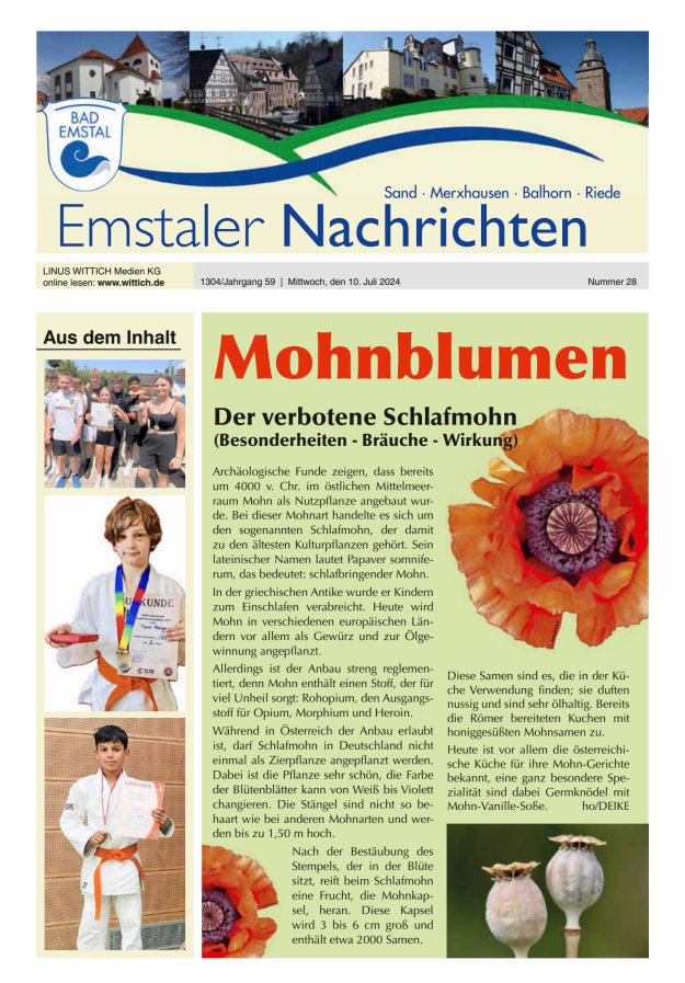 Emstaler Nachrichten Titelblatt 28/2024