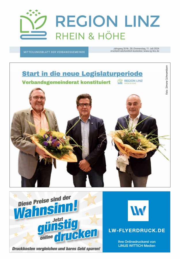 Unsere Verbandsgemeinde Linz am Rhein Titelblatt 28/2024