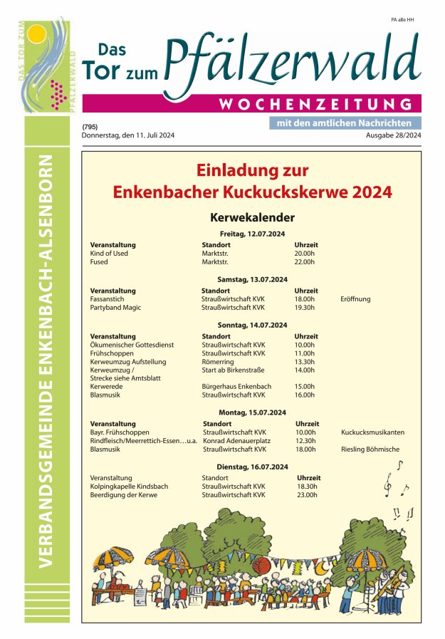 Das Tor zum Pfälzer Wald - VG Enkenbach-Alsenborn Titelblatt 28/2024