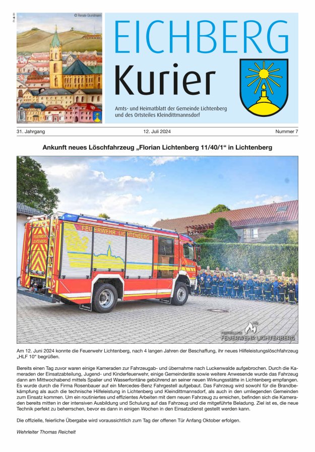 Eichberg-Kurier - Amts- und Heimatblatt der Gemeinde Lichtenberg Titelblatt 07/2024