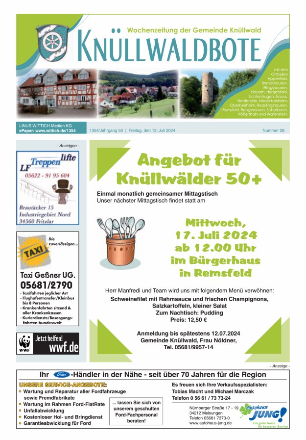 Knüllwaldbote Titelblatt 28/2024