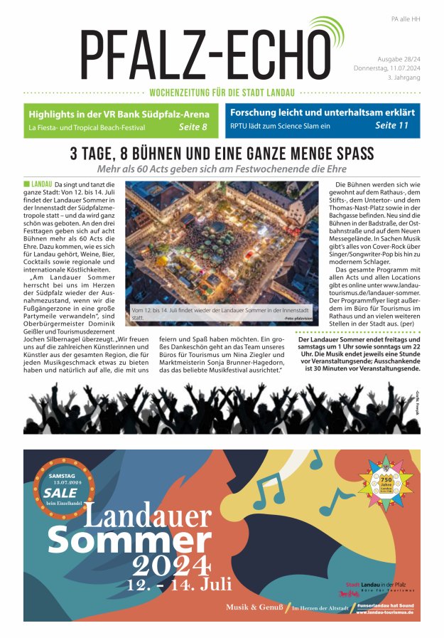 Pfalz-Echo Titelblatt 28/2024