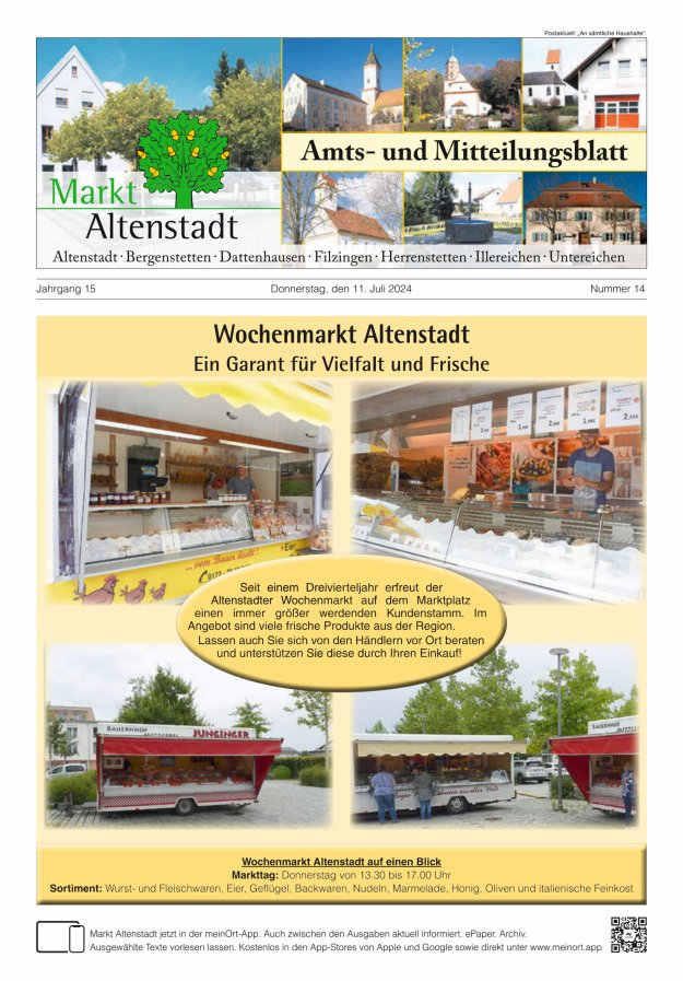 Amts- und Mitteilungsblatt des Marktes Altenstadt Titelblatt 14/2024