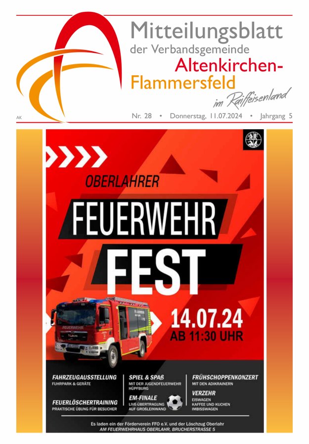 Mitteilungsblatt Verbandsgemeinde Altenkirchen-Flammersfeld Titelblatt 28/2024