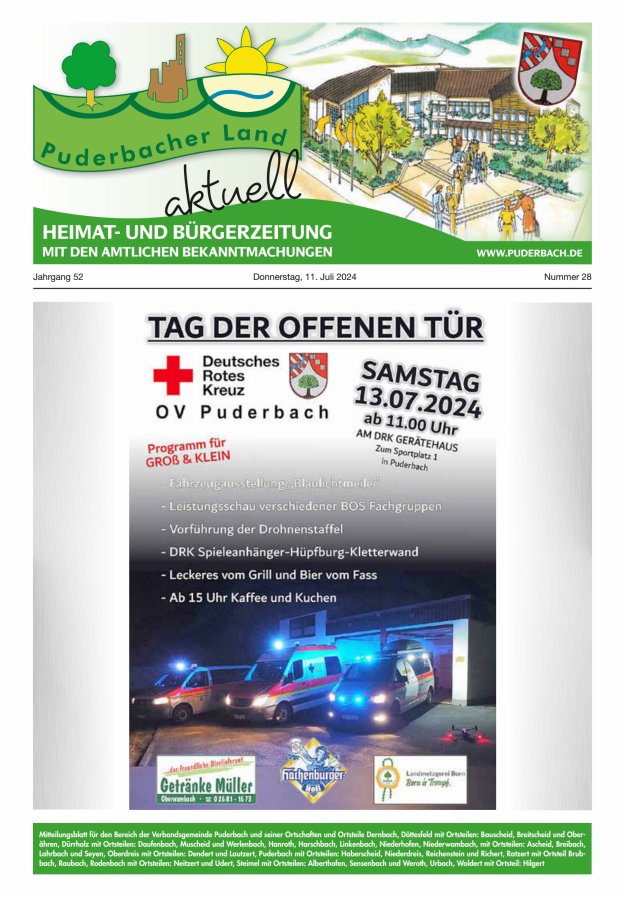 Puderbacher Land aktuell Titelblatt 28/2024