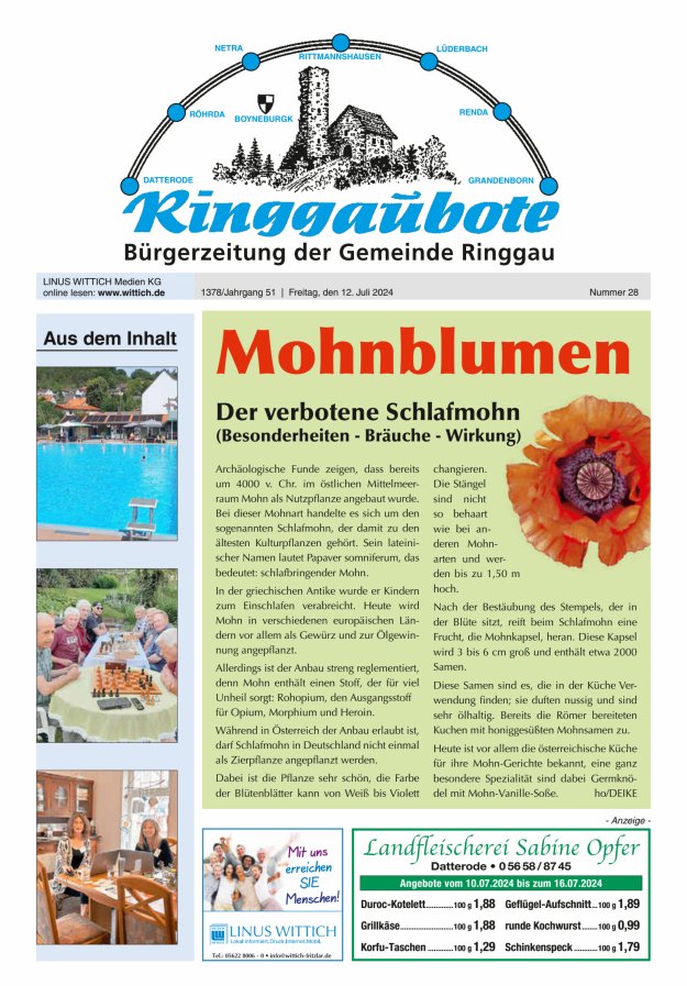 Ringgaubote Titelblatt 28/2024