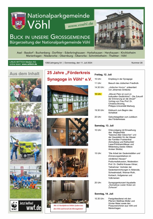 Blick in unsere Grossgemeinde Titelblatt 28/2024