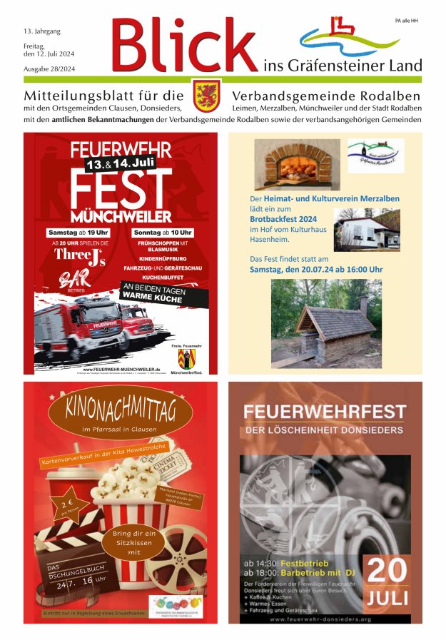 Blick ins Gräfensteiner Land VG Rodalben Titelblatt 28/2024