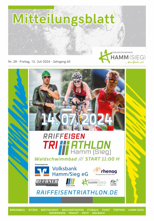 Mitteilungsblatt Hamm (Sieg) Titelblatt 28/2024