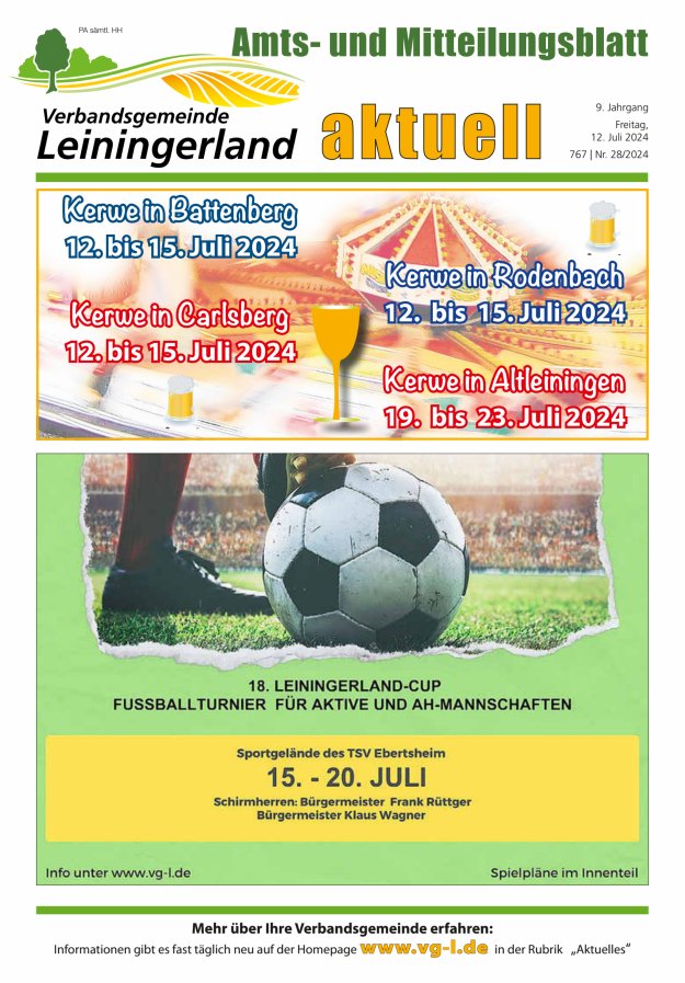 VG Leiningerland aktuell Titelblatt 28/2024