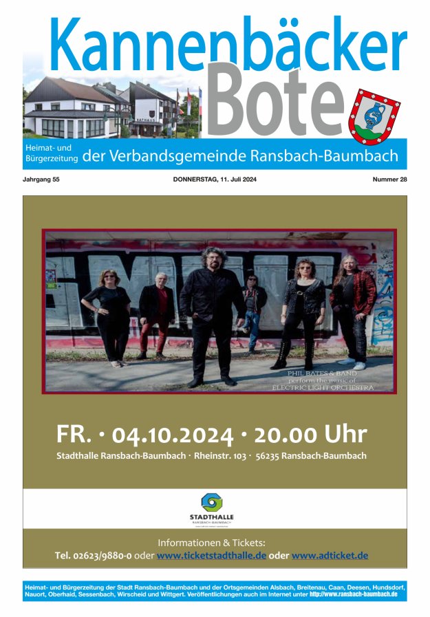 Kannenbäcker-Bote der Verbandsgemeinde Ransbach-Baumbach Titelblatt 28/2024