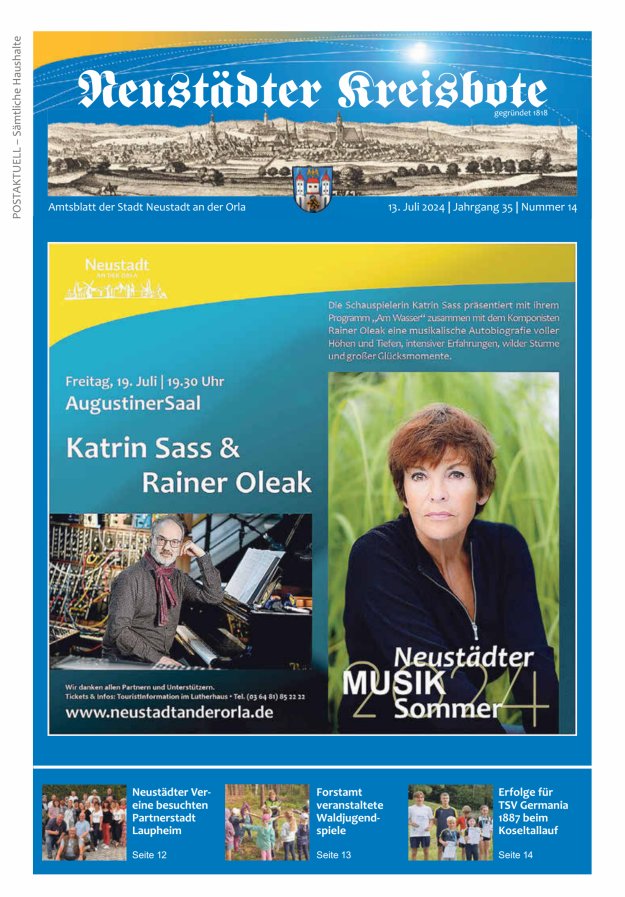 Neustädter Kreisbote Titelblatt 14/2024