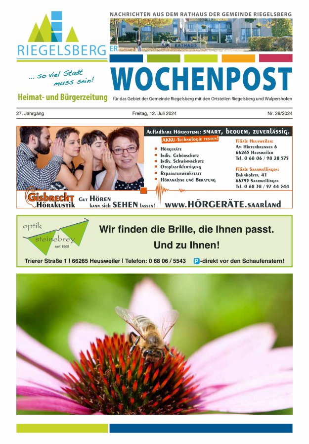 Riegelsberger Wochenpost Titelblatt 28/2024