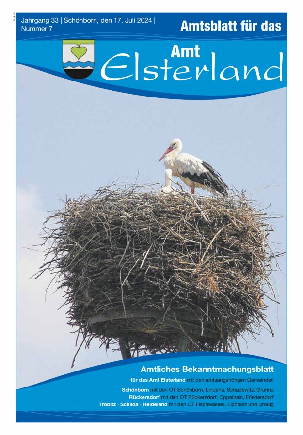 Amtsblatt für das Amt Elsterland Titelblatt 07/2024