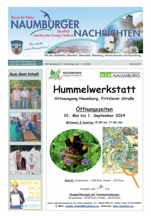 Naumburger Nachrichten Titelblatt 28/2024