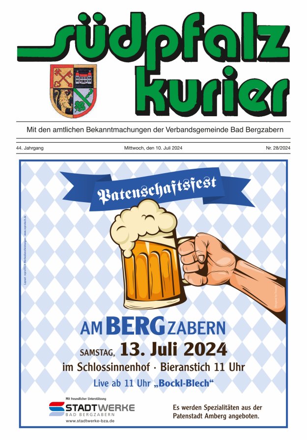 Südpfalz Kurier - VG Bad Bergzabern Titelblatt 28/2024