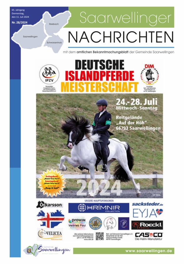 Saarwellinger Nachrichten Titelblatt 28/2024