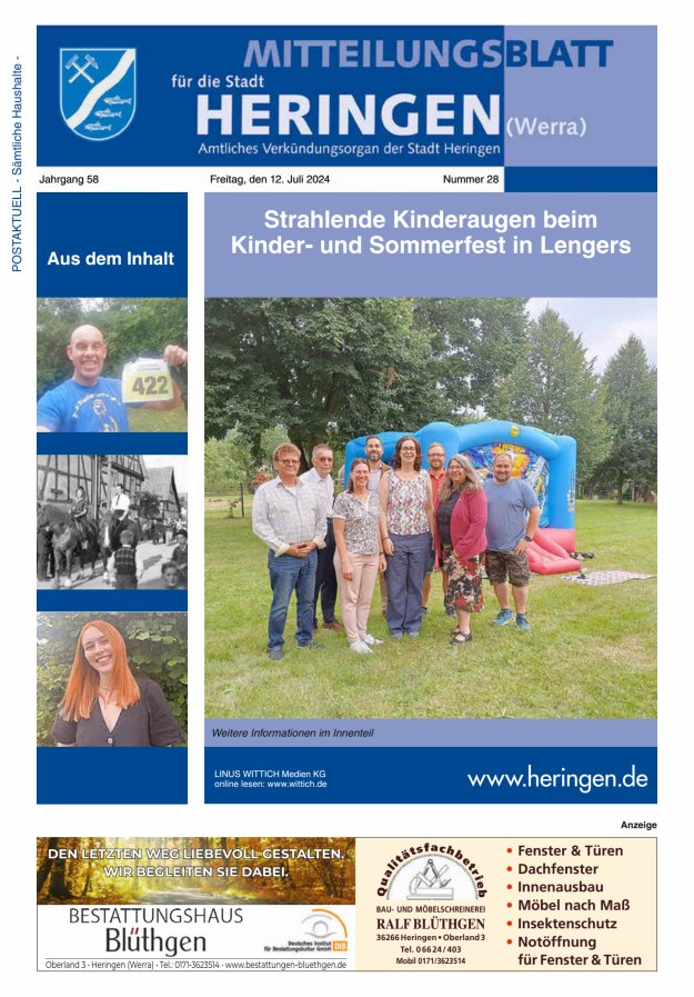 Mitteilungsblatt Heringen Titelblatt 28/2024
