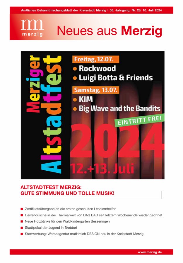 Neues aus Merzig Titelblatt 28/2024