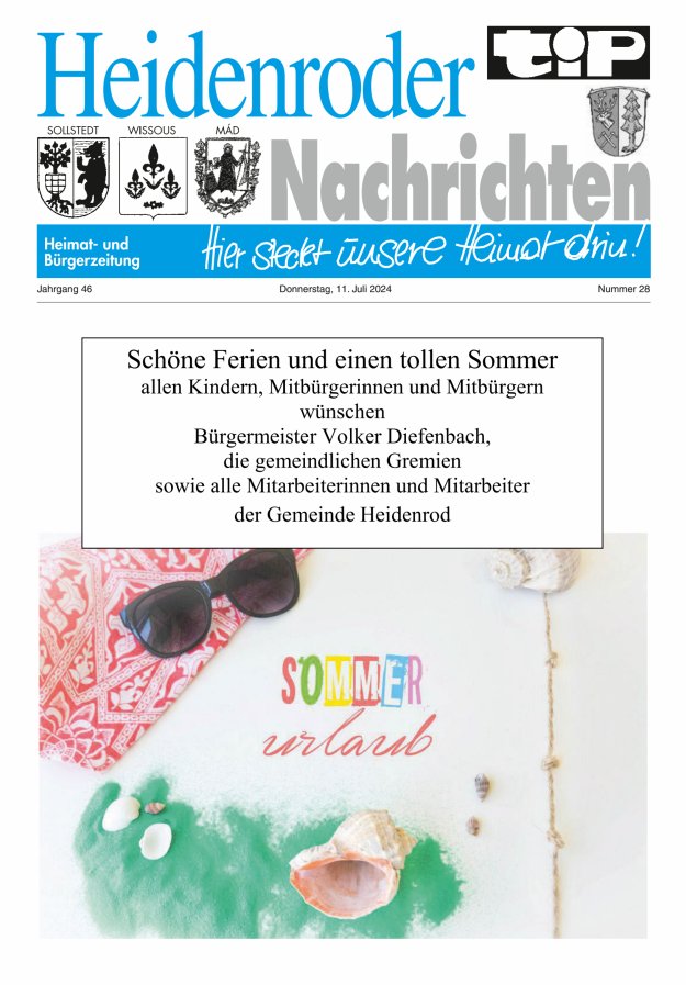 "tip" Heidenroder Nachrichten Titelblatt 28/2024