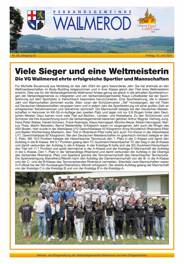Wir über uns - Verbandsgemeinde Wallmerod Titelblatt 28/2024