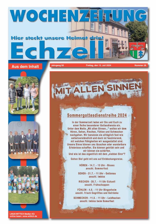 Wochenzeitung für die Gemeinde Echzell Titelblatt 28/2024
