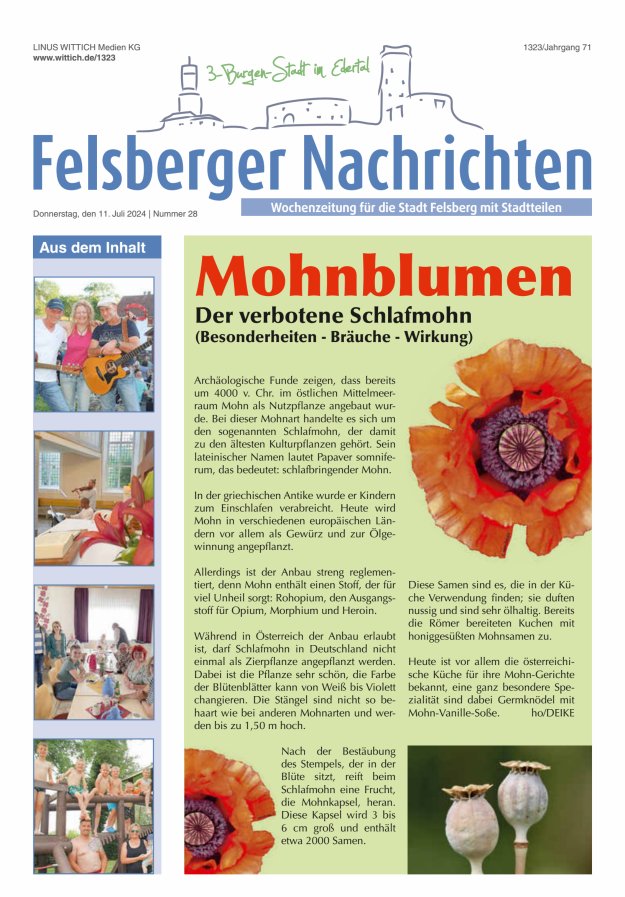 Felsberger Nachrichten Titelblatt 28/2024