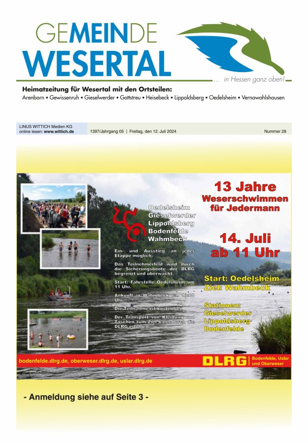 Wesertal Titelblatt 28/2024