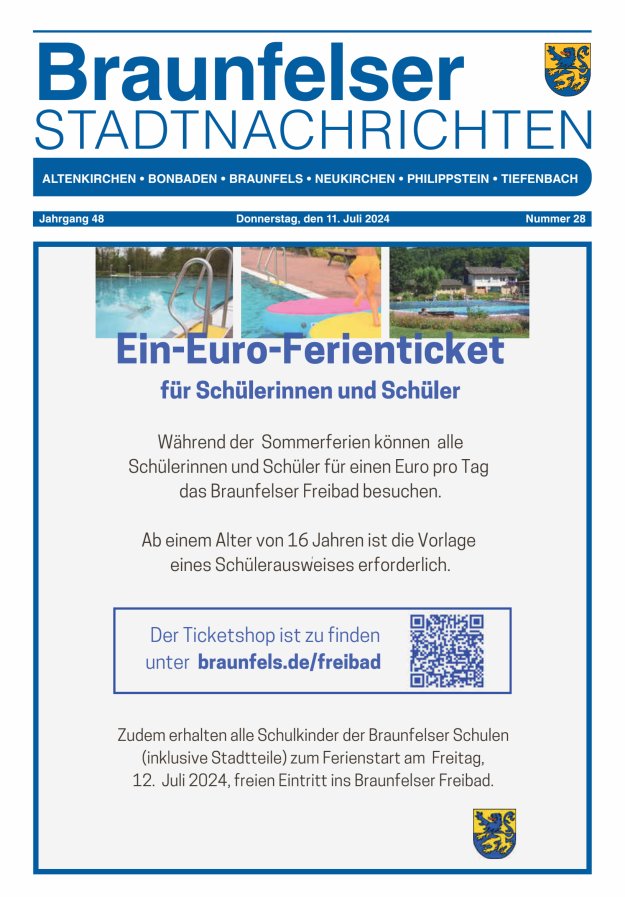 Braunfelser Stadtnachrichten Titelblatt 28/2024