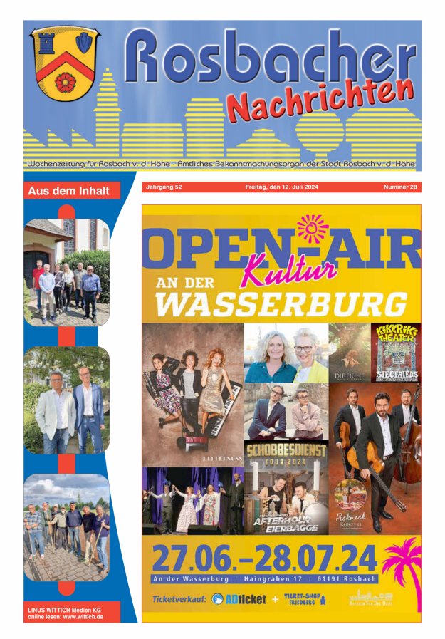 Rosbacher Nachrichten Titelblatt 28/2024