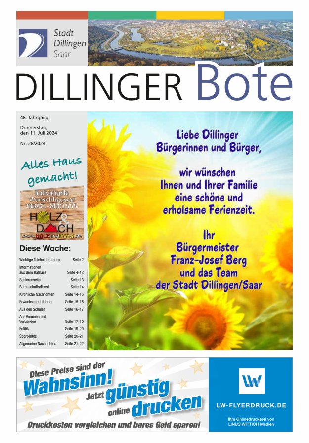 Dillinger Bote Titelblatt 28/2024