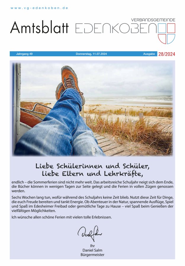 Amtsblatt VG Edenkoben Titelblatt 28/2024