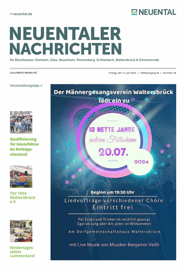 Neuentaler Nachrichten Titelblatt 28/2024