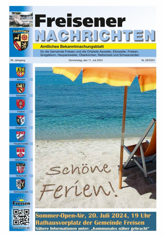 Freisener Nachrichten Titelblatt 28/2024